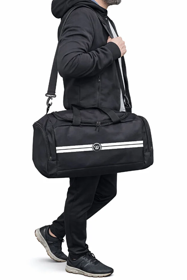 Unisex Siyah Bölmeli Sporcu Çantası